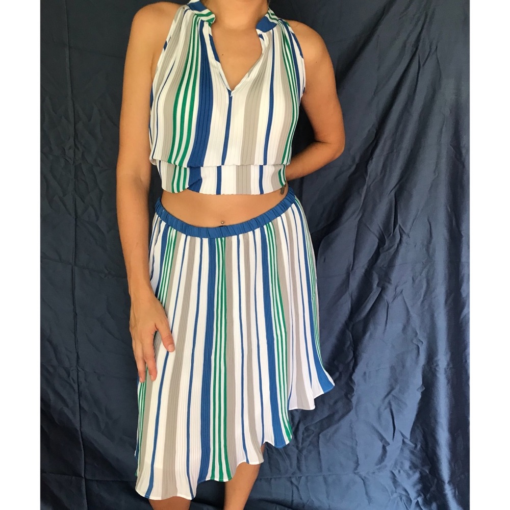 Blue and Green Striped Banana Republic Top